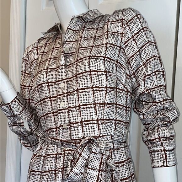 🔥Jcrew Pleated shirtdress in silk-twill New - Picture 8 of 11